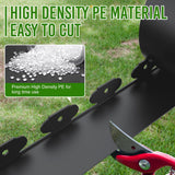 Landscape Edging Border 3 Inch Tall 50Ft with 60Pcs 8 Gauge Metal Spikes, Plastic Garden Edging Border Garden Fence Border Lawn Edging for Landscaping, Flower Bed, Tree Ring, Pathway