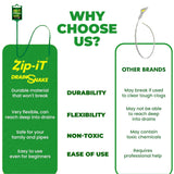 The original Zip-It Hair Clog Remover 25-inch Overall Length Drain Snake Cleaner (3-Pack), Unclog Your Sink, Shower, & Tub Drain In Seconds – Non-toxic, Made in the USA