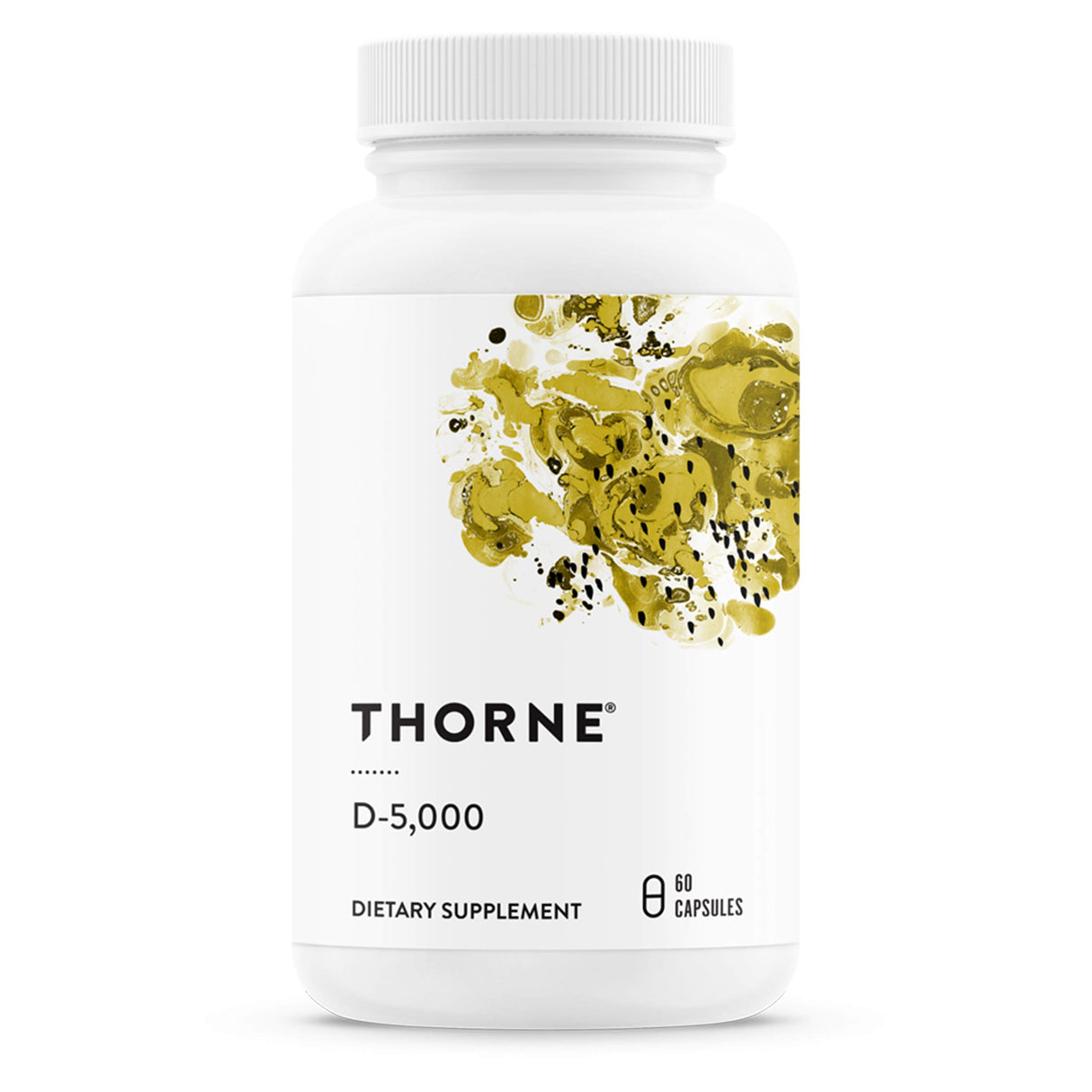 THORNE - Vitamin D-5000 - Vitamin D3 Supplement - Support Healthy Bones, Teeth, Muscles, Cardiovascular, and Immune Function* - NSF Certified for Sport - Dairy-Free, Soy-Free - 60 Capsules