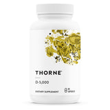 THORNE - Vitamin D-5000 - Vitamin D3 Supplement - Support Healthy Bones, Teeth, Muscles, Cardiovascular, and Immune Function* - NSF Certified for Sport - Dairy-Free, Soy-Free - 60 Capsules
