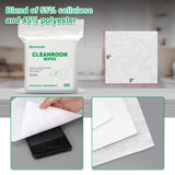 Cleanroom Wipes 9"x9" (300 Pcs, Cellulose/Polyester Blend, Grade B, 56GSM) Lint Free Wipes for Laboratory, Electronics, Pharmaceutical,Printing,Automotives and Semiconductor Industries