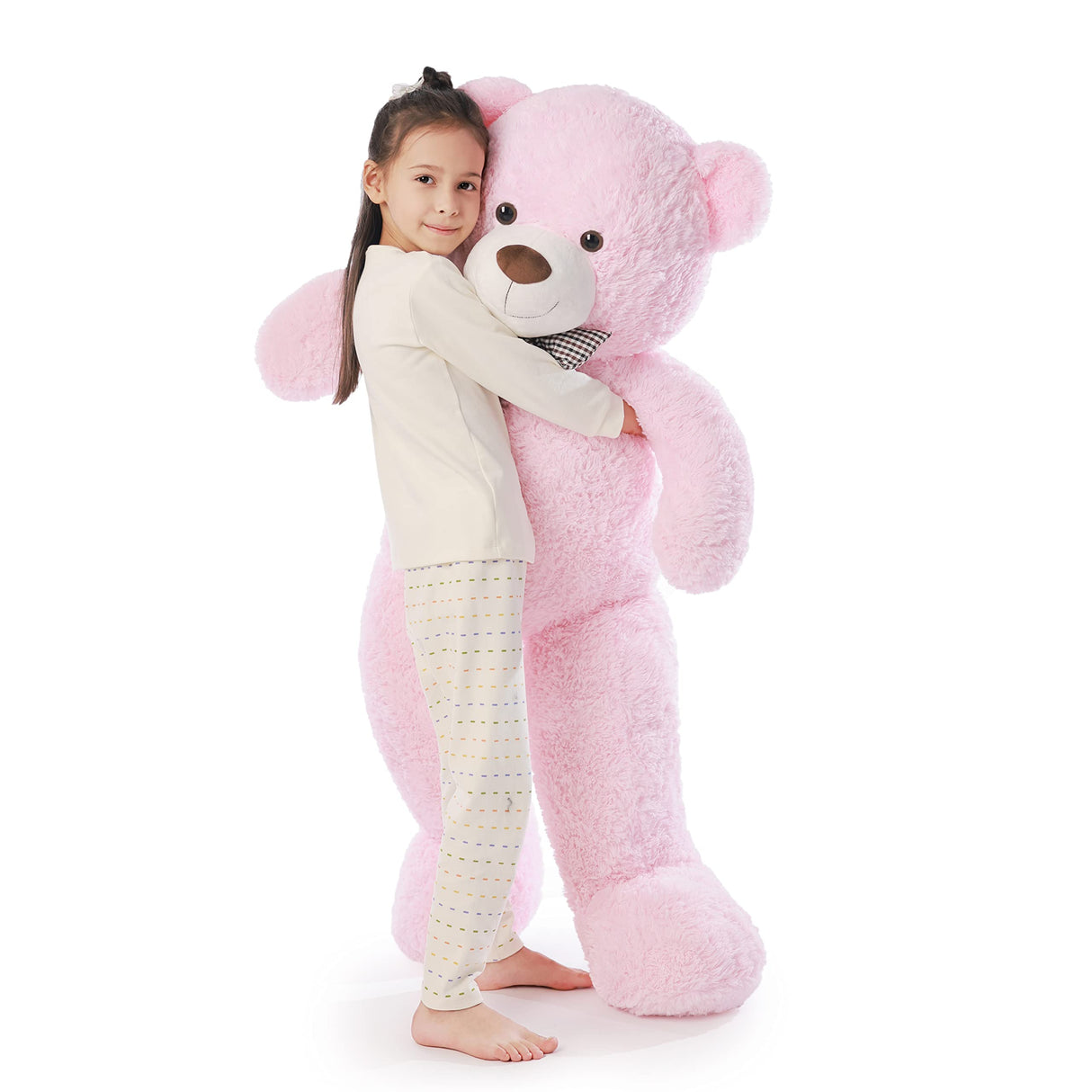 Poutmac Big Pink Teddy Bear 4Ft Giant Stuffed Animal Plush Toy for Girlfriend Women Kids for Valentines Christmas Birthday