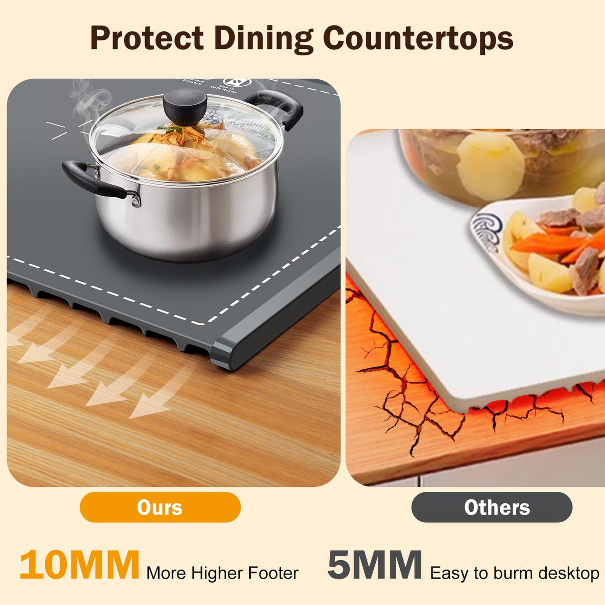 ZIHUOFAN Food Warming Mat - Portable Party Buffet Electric Warming Tray, Foldable Food Warmer, Timed Off, Temperature Adjustable, Suitable for Daily, Outdoor, Party