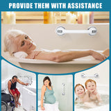 Reyiu Grab Bars for Bathtubs and Showers, 16 Inch Shower Handle Heavy Duty Suction Cup Grab Bars for Shower Chair, Bathroom Safety Bar for Elderly 2 Pack