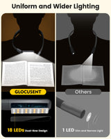 Glocusent Bendable Neck Light, 100Hrs Long Lasting Rechargeable Book Light, 5 Colors & Stepless Dimming Reading Light - Perfect Book Lights for Reading at Night, Knitting, Book Lovers Gifts