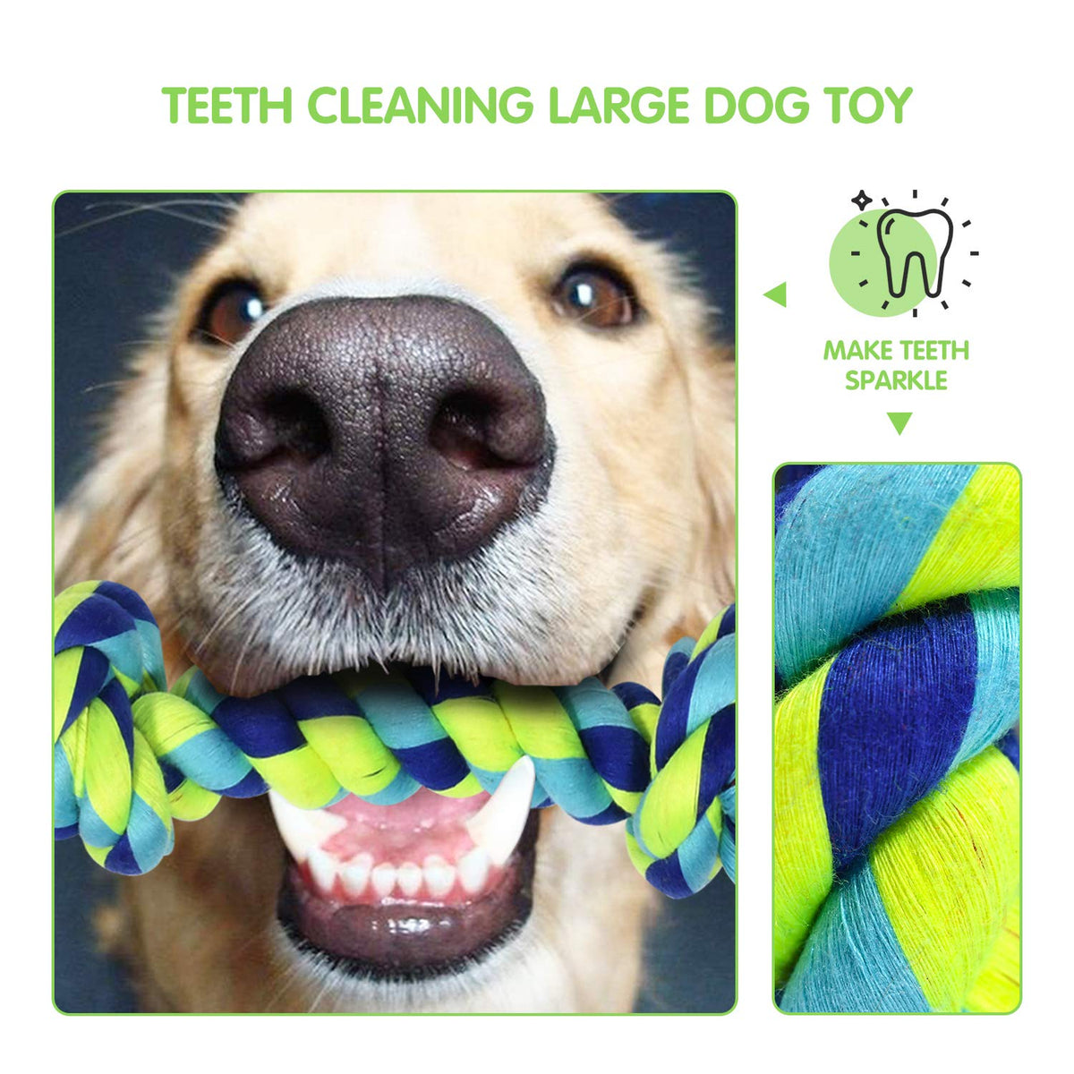 SHARLOVY Large Tough Chew Toys for Aggressive Chewers, 9 Pack Dog Rope Toys