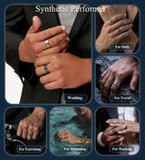 WAINIS 12Pcs Stainless Steel Vintage Signet Rings for Men