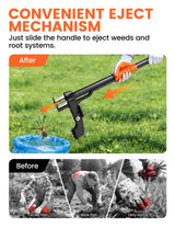 Weed Puller Tool 4-Claw Stand Up Weed Remover tools with Ergonomic Long Handle/Foldable Foot Pedal/Easy Eject,Heavy Duty Garden Weeding Tools for Dandelion,Crabgrass,Thistle–No Bending Kneeling