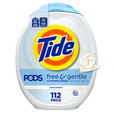 Tide PODS Free & Gentle Laundry Detergent Soap Pacs, 112 Count, Tide PODS Laundry Detergent