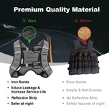 ZUETK Weighted Vest, 6lb/8lb/12lb/16lb/20lb/25lb/30lb Weight Vest with Reflective Stripe, Weighted Vest for Men Women Workout Equipment for Strength Training, Running, Jogging, Fitness, Weight Loss
