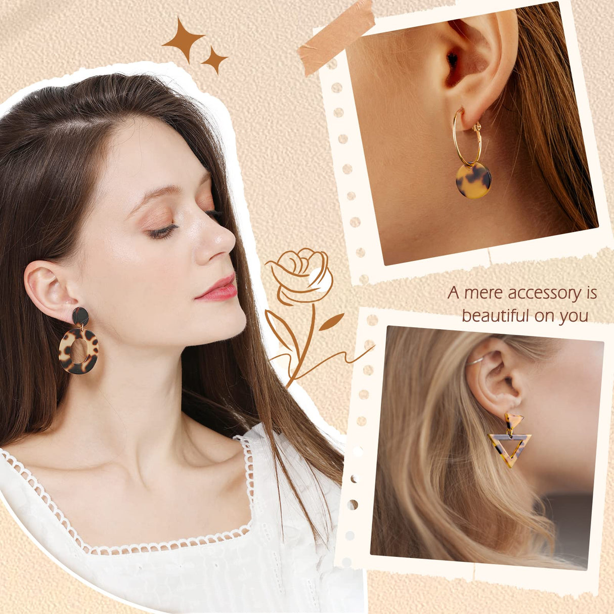 Earrings Set for Women, Funtopia 61 Pairs Fashion Tassel Earrings