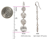 SPUNKYsoul Boho Round Minimalist 3 or 4 Statement Circle Disc Drop Dangle Earrings in Gold and Silver, Trendy Casual Everyday Chic Fashion Jewelry for Women, Gift Giving (Silver)