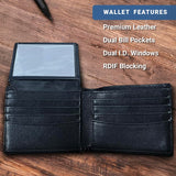 Custom Wallets for Men, Leather Wallets with Engraved Name, Personalized Gifts for Dad, Husband, Son, Boyfriend, Grandpa, Fathers Day Gift, Christmas Gifts, Valentines Day Gifts