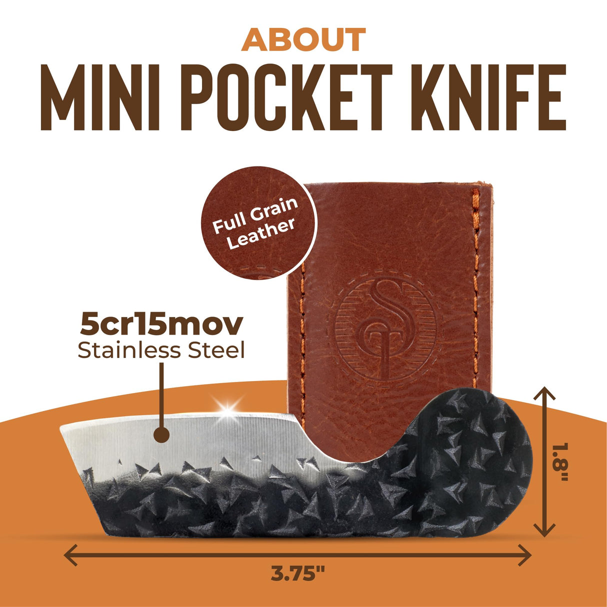 Southern Trapper Mini Pocket Knife with Leather Sheaths - Pack of 2 - Compact EDC Knife Set for Camping, Hiking, Hunting, Fishing, and Everyday Carry Gifts - Pocket Knives for Men and Women