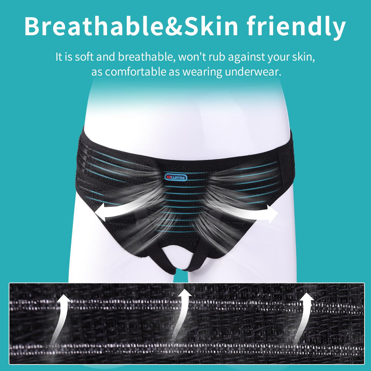 ENLUNTRA Hernia Belts for Men， Adjustable Inguinal Hernia Support Belt for Men & Women with 4 Compression Pads，Hernia Support Truss for Single/Double Inguinal or Sports Hernia（black-S）