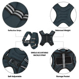 APEXUP Weighted Vest with 5lbs/10lbs/15lbs/20lbs/25lbs/30lbs Weights and Reflective Stripe, Weight Vest Men Women for Workout, Strength Training, Running (Steel Blue, 10lbs)