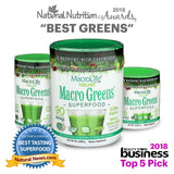 MacroLife Naturals Macro Greens Powder 38 Superfood Probiotic Antioxidant Enzyme & Herbal Supplement Immunity Energy Cleanse - Non-GMO Vegan Gluten-Free Dairy-Free - 30oz (90 Servings)