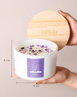 AOOVOO Lavender Scented Candles for Women - 20oz 3 Wick Soy Candles for Home Scented, Aromatherapy Candle with Crystals Inside, Birthday Gifts Christmas Candle for Women Mom