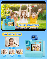 Kids Camera Instant Print, LETSHAHA Christmas Birthday Gifts for Toddler Girls Boys Age 3-12, 24MP & 1080P Selfie Digital Camera with 3 Roll No-Ink Print Paper 32GB SD Card - Blue