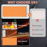 FYY Extra Large Warming Mat for Food with Heat Resistant Pad, Prevent Countertop Cracks, Keep Meal Warm, Rapid and Full Surface Heating, 6 Temp Settings, 6H Timer, Rollable Portable Food Warmer Khaki