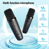 Kinglucky Mini Karaoke Machine for Kids, 2025 TOP Birthday Gifts Ideas for 3-12 Year Old Girls, Christmas Party Gifts Kids' Personal Video Players Accessories with 2 Wireless Microphones - Black