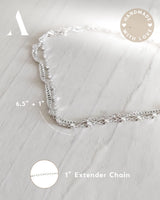 Annika Bella Double Stranded Sterling Silver Bracelet for Women, Dainty Waterproof Chain Bracelet for Women, Teen (Twirl & Satellite Chains)