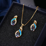 Hermosa Jewelry Sets Australian Created Opal Necklace Earrings Mother's Day Gifts Jewelry for Mom (JS6)
