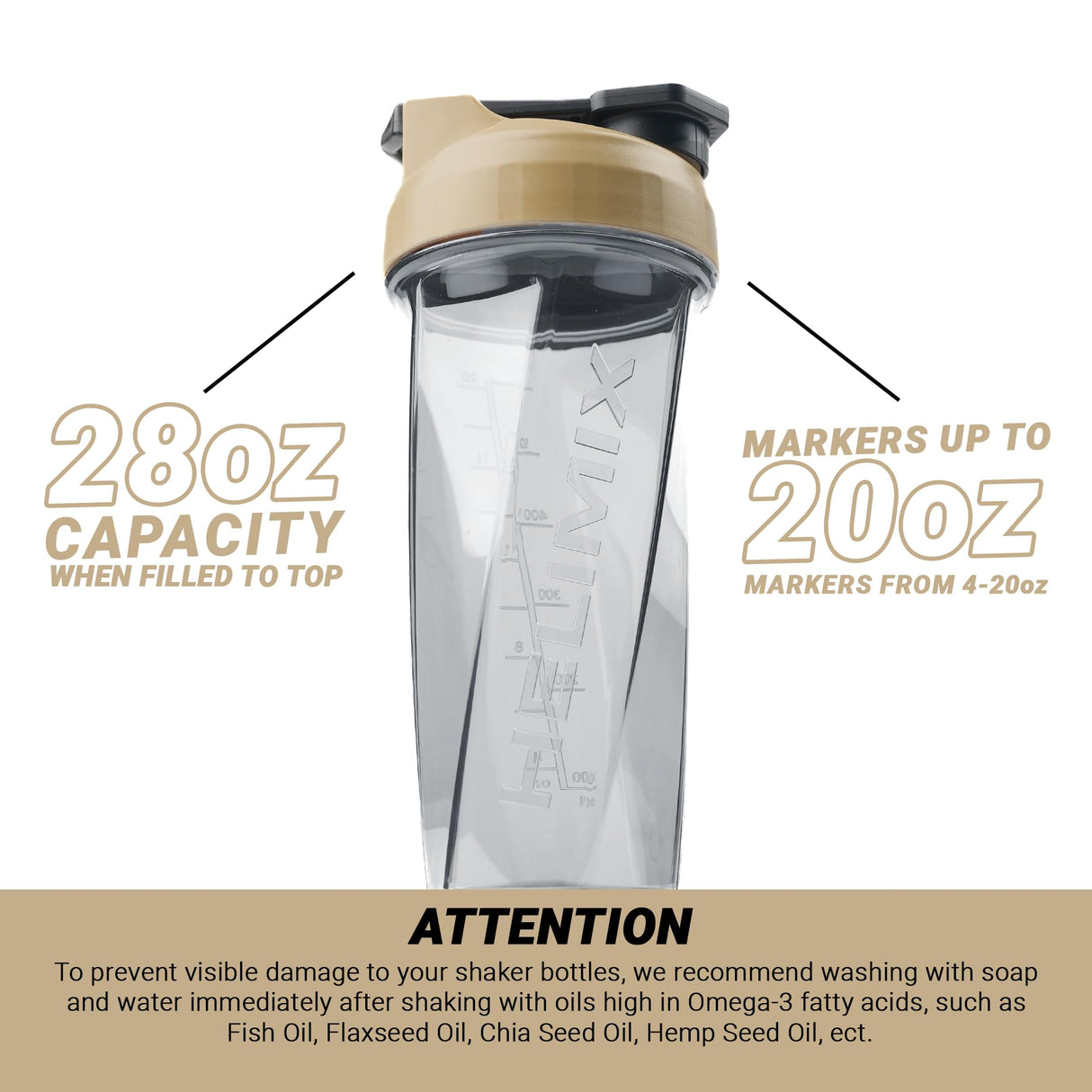 HELIMIX 2.0 Vortex Blender Shaker Bottle Holds upto 28oz | No Blending Ball or Whisk | USA Made | Portable Pre Workout Whey Protein Drink Shaker Cup | Mixes Cocktails Smoothies Shakes | Top Rack Safe