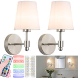 Battery Operated Wall Sconces Set Of 2, Wireless Battery Wall Light With 10000mAh RGB Rechargeable Magnetic Bulb, Rechargeable Wall Sconce With Remote Control For Bedroom, No Electrician Required