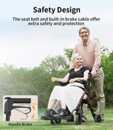 VOCIC Walkers for Seniors, Wheelchairs for Adults, Rollator Walker with Seat, 2 in 1 Rollator Transport Chair with Brakes, Rollator Lightweight Foldable, Walker Wheelchair Combo Z51-FSA HSA