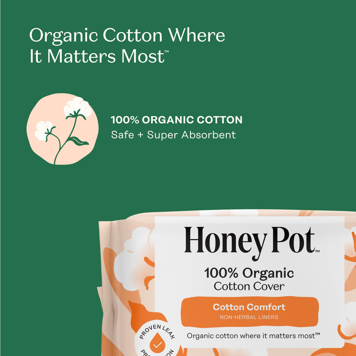 The Honey Pot Company - 120ct - Non-Herbal Everyday Panty Liners for Women - Organic Cotton Cover & Ultra-Absorbent Pulp Core - Sanitary Pads - Feminine Care - FSA & HSA Eligible