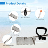 LTSEAME Sand Flea Rake, Detachable Long Handle Sand Sifter for The Beach, The Shark Tooth Screen Comes with a 16in Wide Drain Screen