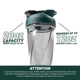 HELIMIX 1.5 Vortex Blender Shaker Bottle Holds Upto 20oz | No Blending Ball or Whisk | USA Made | Portable Pre Workout Whey Protein Drink Shaker Cup | Mixes Cocktails Smoothies Shakes | Top Rack Safe