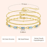 GexTyde Gold Birthstone Bracelet for Women, 18K Gold Plated Layered Jewelry Bracelet Set, Womens Dainty Stackable Bracelets Link Paperclip Chain Valentines Day Gift for Wife Her