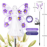GIGALUMI Solar Angel Garden Stake Lights - 2 Pack Angel Solar Lights Outdoor Garden, Eternal Light Angel with 7 LEDs for Cemetery Grave Decorations, Memorial Gift, Christmas Yard Art, Sympathy Gifts
