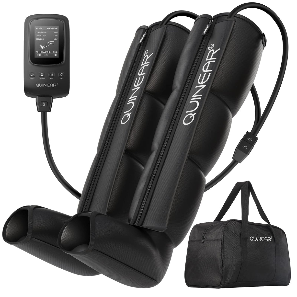 QUINEAR Air Compression Recovery System, Professional Sequential Device for Massage Therapy, Foot and Leg Recovery Boots to Improve Circulation for Athletes (Large)