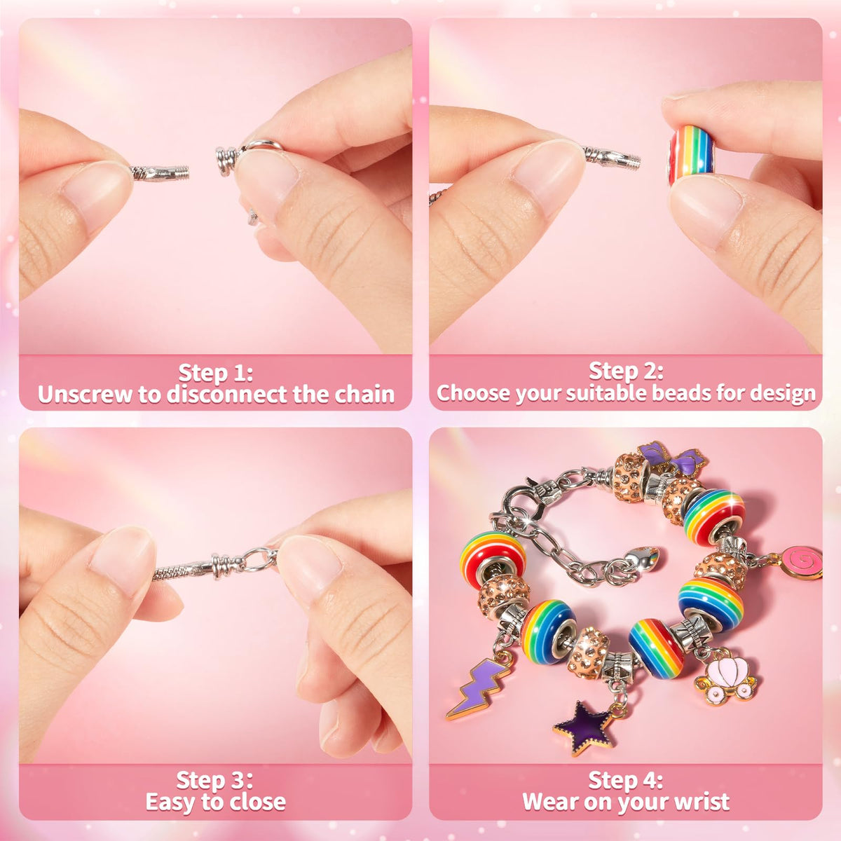 BLmukce Friendship Making Kit for Girls, DIY Jewelry Bead Bracelet Making Kit for Kids 8-12 Year Old, Charm Necklace Craft Kits, Christmas Birthday Gifts for Girl Age 7 8 9 10 11 12 Art Craft Supplies