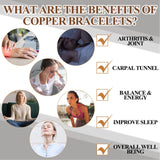 Otuuz 6 Pcs Copper Bracelets for Men Women Copper Cuff Bangle, Wire Overlap