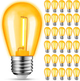 30-Pack Orange String Light Bulbs, S14 LED Replacement Bulbs for Outdoor String Lights, Patio Light Bulbs, 1W E26 Base for Christmas Halloween,Holiday Lighting,Home Decor