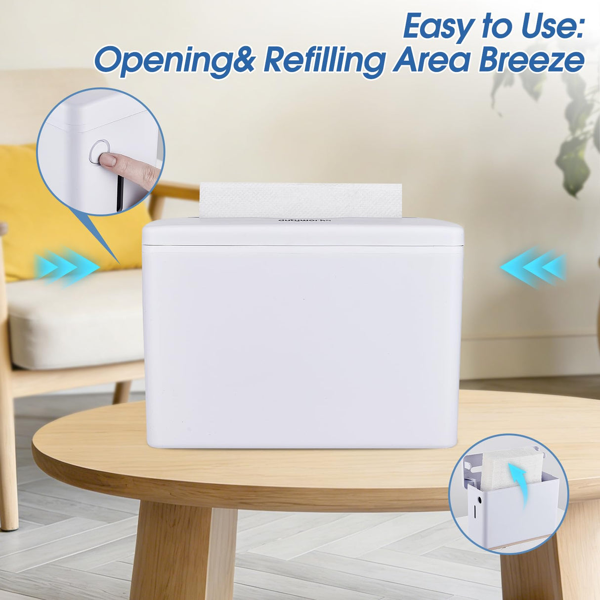 DUTYWORKS Paper Towel Dispenser Countertop, Large Capacity 200 Sheets, Non-Slip Base, Paper Towel Dispenser Compatible with Multifold, Z-Fold Towels, Ideal for Bathroom, Kitchen & Commercial Use