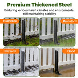 Fence Post Repair Kit, Thickened Heavy Duty Fence Post Anchor Stakes for Repair Tilted, Broken Wood Posts Support (Black, 2 Pack)