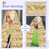 Gurdasa 30 Inch 613 13x6 Lace Front Wig Human Hair 200 Density Blonde Wig Human Hair Blonde Body Wave Lace Front Wigs Human Hair Pre Plucked 613 HD Lace Frontal Wigs Human Hair 613 Human Hair Wig