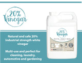 20% Professional Grade Concentrated Vinegar | Dilutes to 4 Gallons of Multipurpose Cleaning Vinegar | 4x Power Vinegar | Hundred's of Industrial & Home Uses
