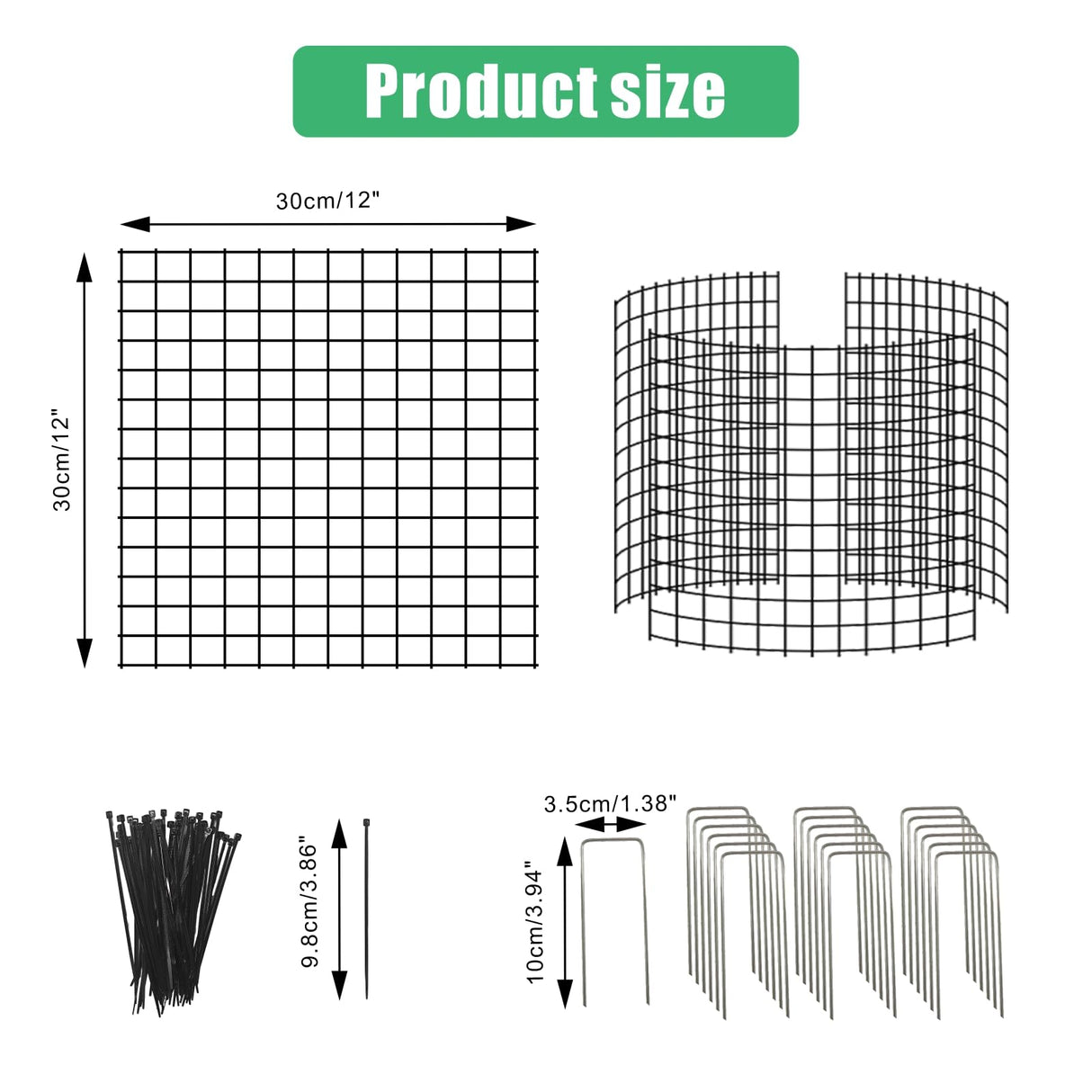 Eunika 18 Pcs Round Plant Protector from Animals, 6 Pack 12" x 12"
