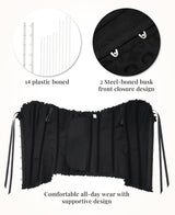 SZIVYSHI 14-Bone Overbust Corset Top - Black - Medium