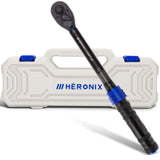 HERONIX 3/8-Inch Drive Click Torque Wrench, 5–50 Ft-Lb (6.8–67.8 Nm) ±3% Accuracy, Loud Click, Dual Scale, 72-Tooth Mini Torque Wrench for Bike, Motorcycle, Car & Spark Plug Maintenance