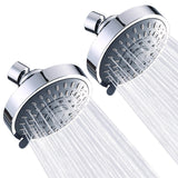 AISOSO Shower Head 2 PCS, 5 Modes High Pressure Shower Heads for Relaxed Shower Experience, 4.1 Inch Bathroom Fixed Showerhead Even at Low Water Pressure for Powerful Spray, Chrome