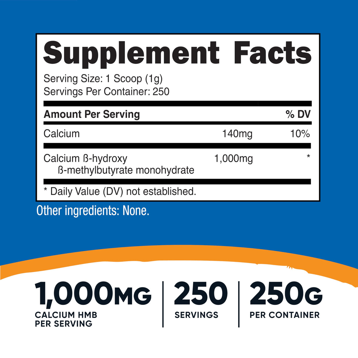 Nutricost HMB Powder (Beta-Hydroxy Beta-Methylbutyrate) 250 Grams - Gluten Free & Non-GMO