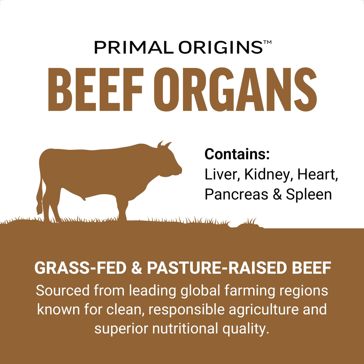 FORCE FACTOR Primal Origins Beef Organ Supplement Made with Pasture-Raised, Grass Fed & Including Beef Liver, Kidney, Heart, Pancreas, & Spleen, Hormone Free, Non-GMO, 150 Capsules