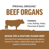 FORCE FACTOR Primal Origins Beef Organ Supplement Made with Pasture-Raised, Grass Fed & Including Beef Liver, Kidney, Heart, Pancreas, & Spleen, Hormone Free, Non-GMO, 150 Capsules